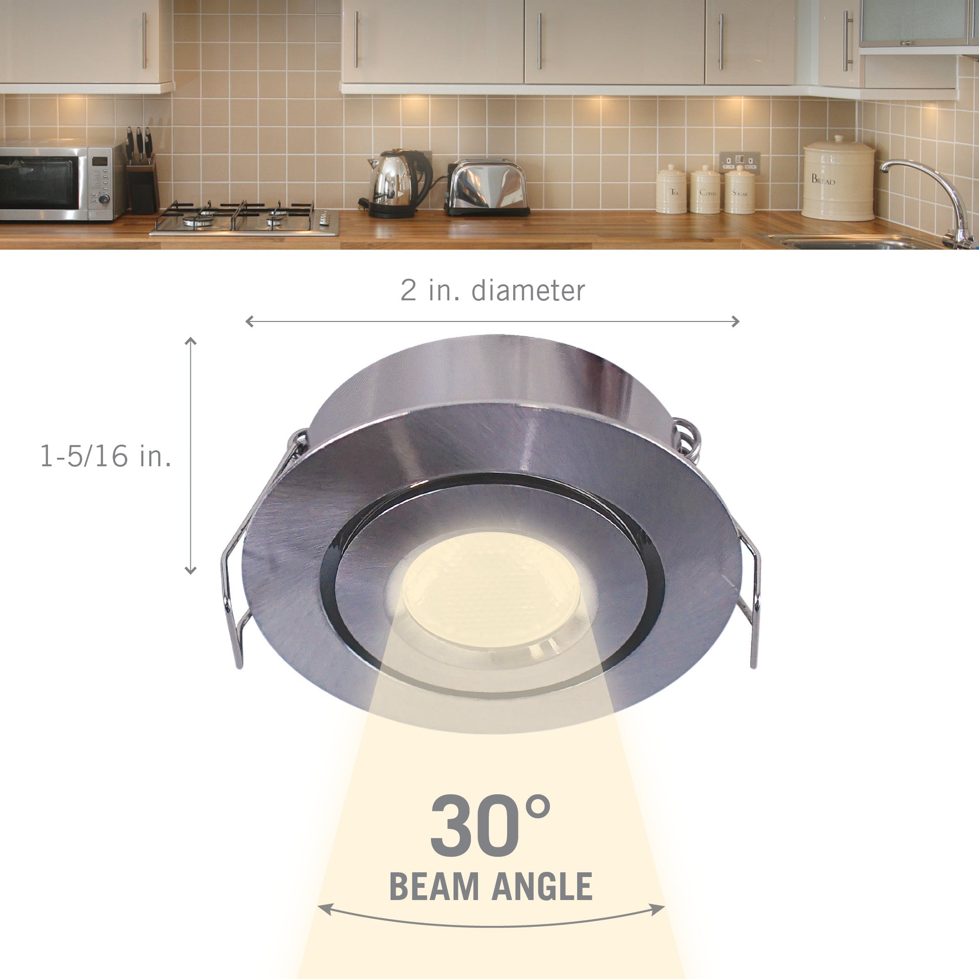 Swivel Recessed Under Cabinet LED Puck Light