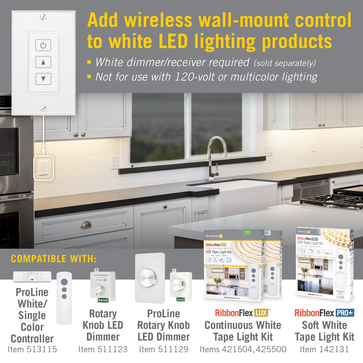 Wireless Light Switch for White LED Lights