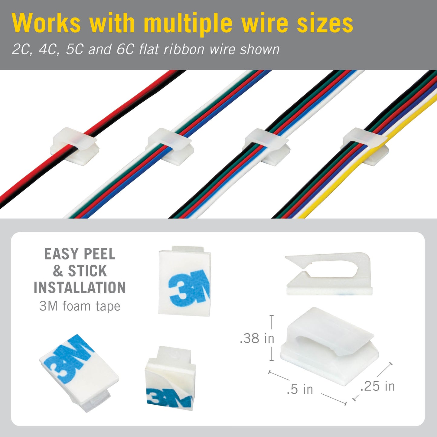 Wire Support Clips for LED Strip Lights