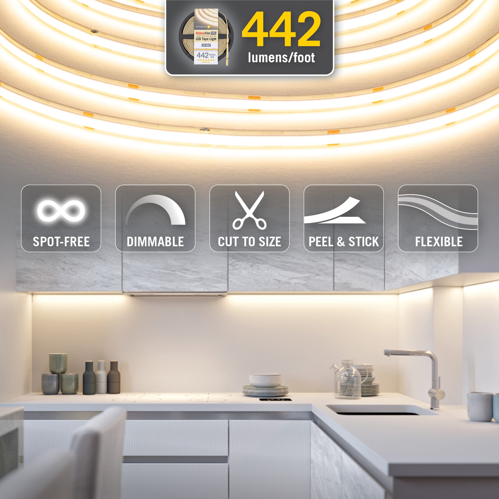 COB LED Light Strips 24V White – Armacost Lighting