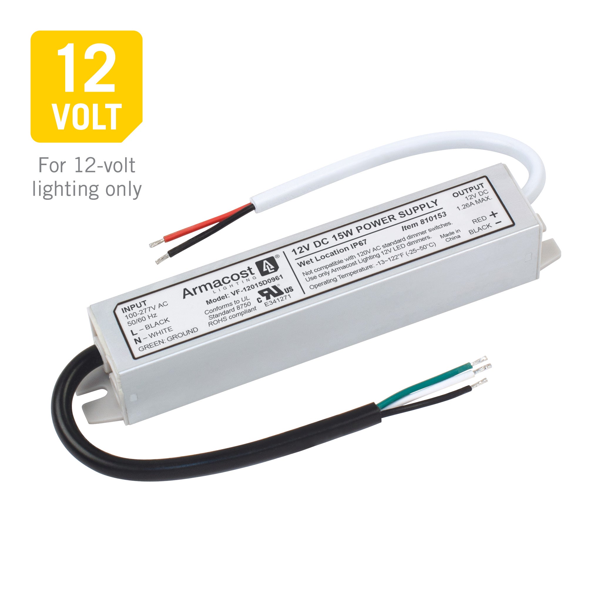 Armacost Lighting Standard Indoor Outdoor LED Driver 12V DC 100W