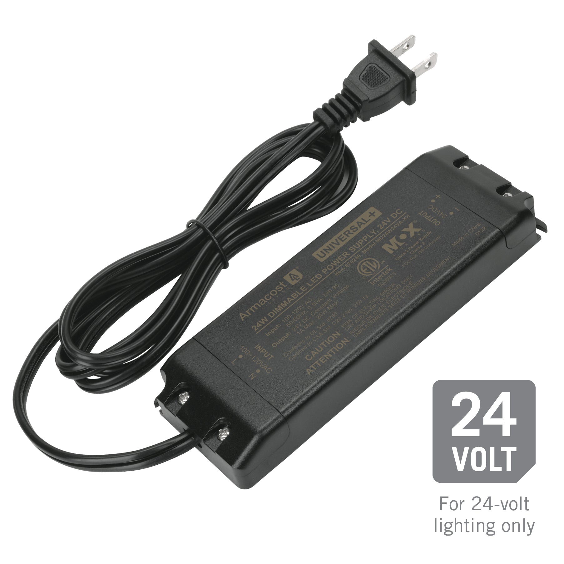 Armacost Lighting Universal+ Dimmable LED Driver 24V DC Chargers 24W