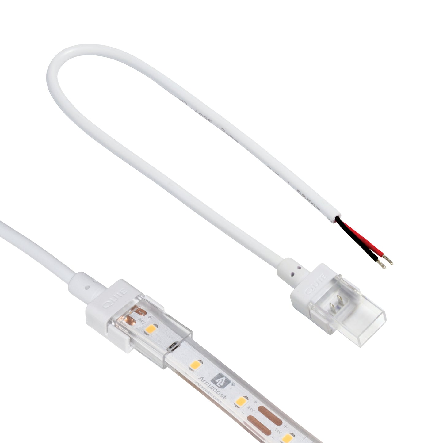 2 Pin LED Strip Light IP67 Outdoor 12 in Wire Lead Connector