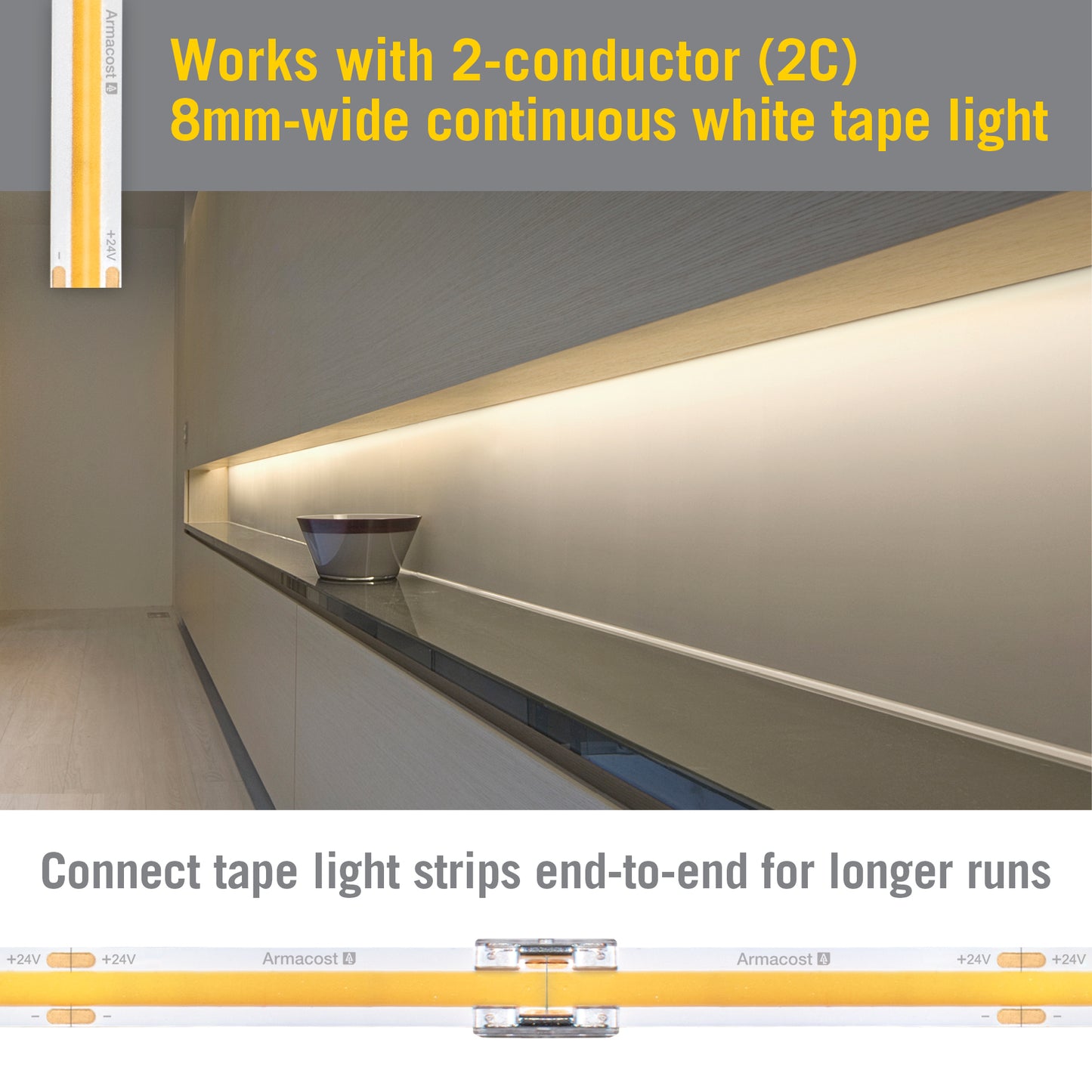 2 Pin LED Strip Light COB Splice Connector