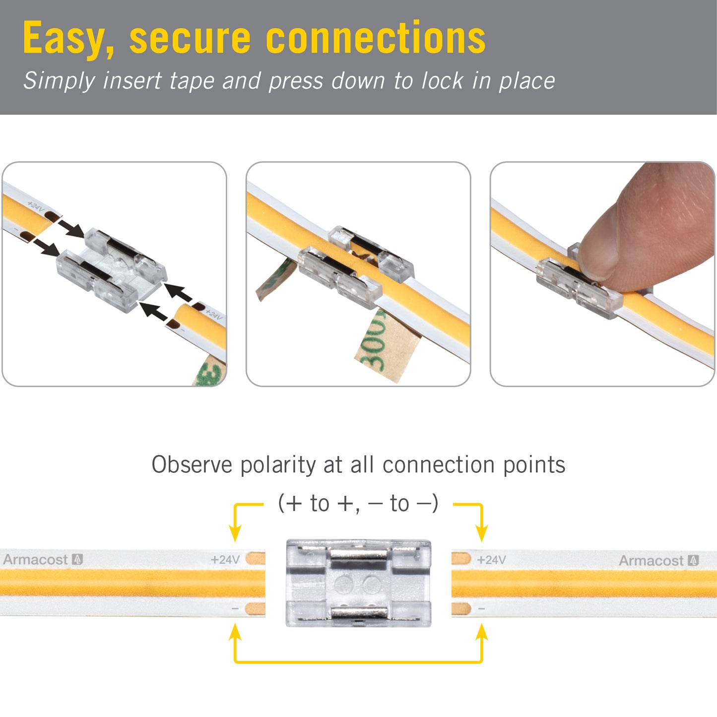 2 Pin LED Strip Light COB Splice Connector