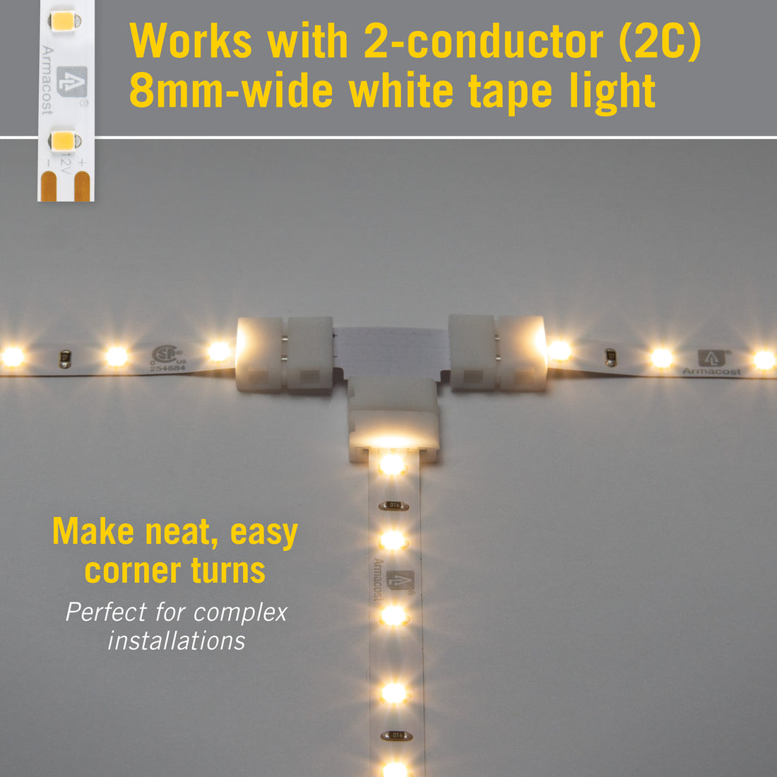 2C LED Strip Light Tape to Tape T Connector – Armacost Lighting