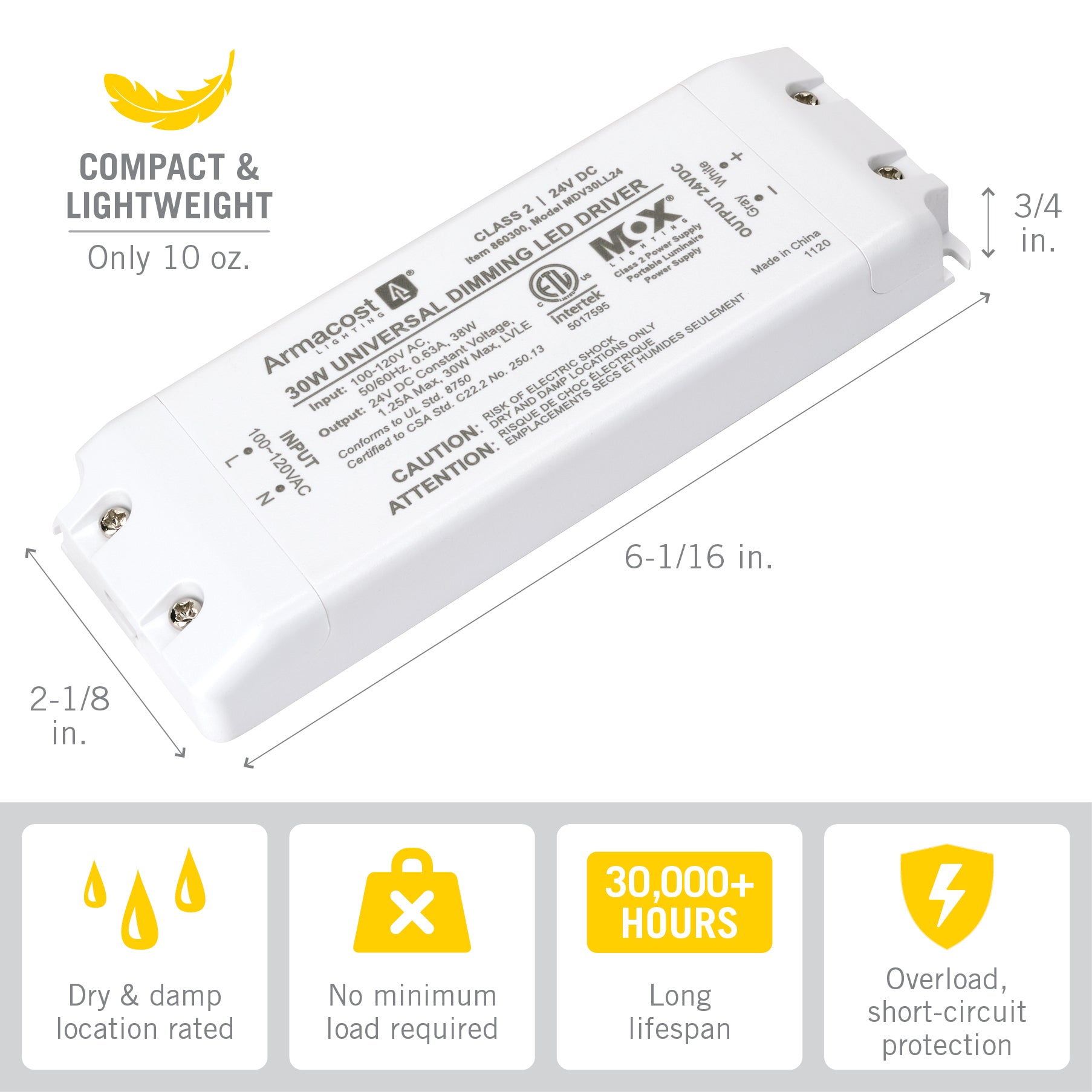 24V Power Supply for Dimmable LED Lights – Armacost Lighting