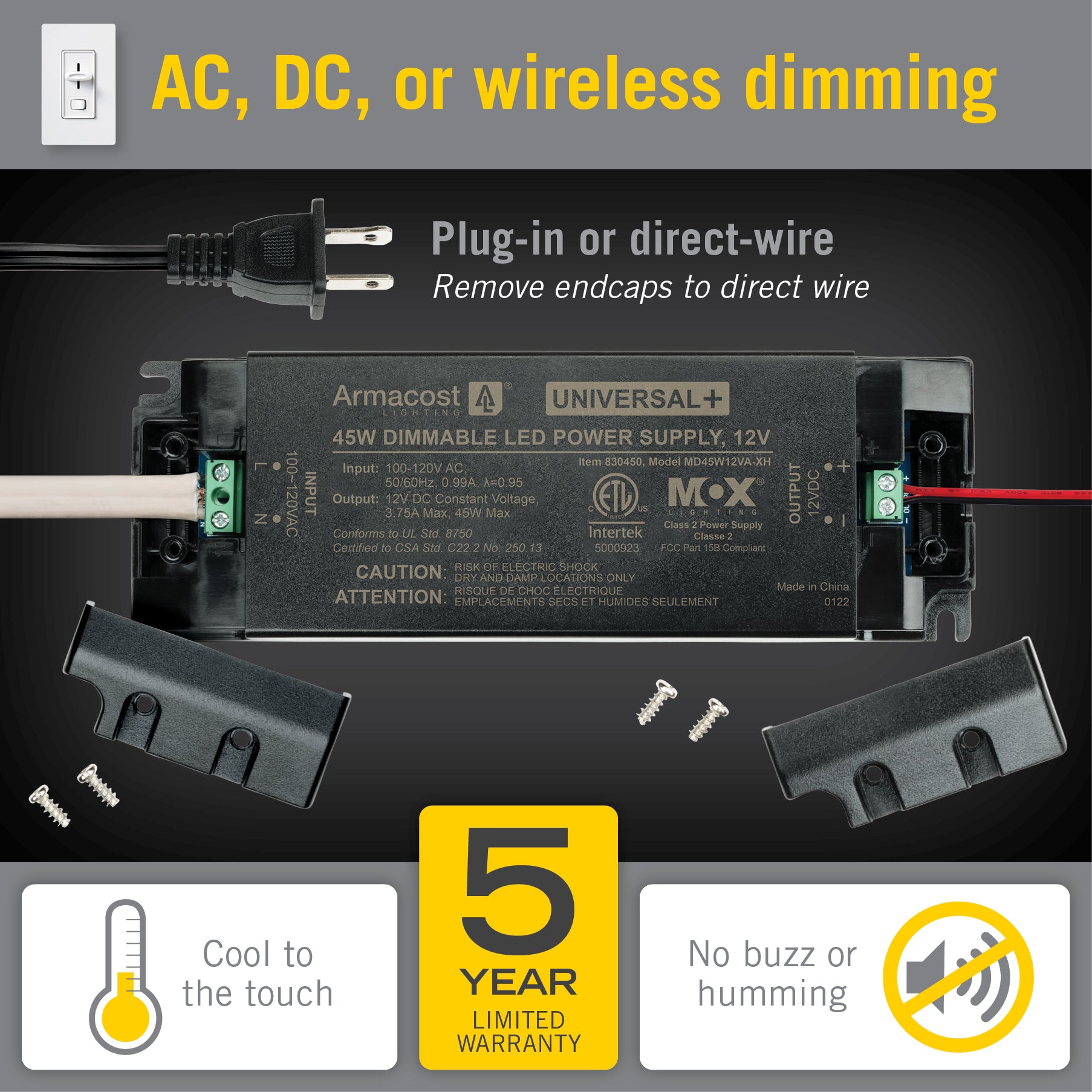 Armacost Lighting LED Power Supply 12-Watt Standard Driver 12-Volt