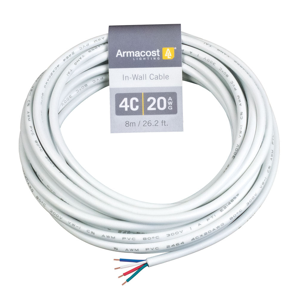 4C 20AWG In Wall Cable LED Strip Light Wiring