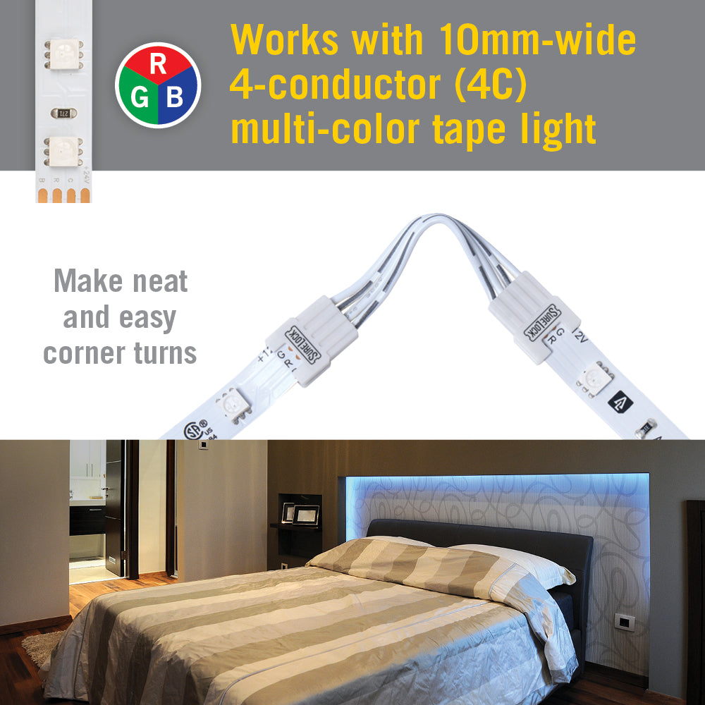 Armacost Lighting SureLock 2" 2-Pin White Tape To Tape Connector (6 Pack) | The Home Depot Canada