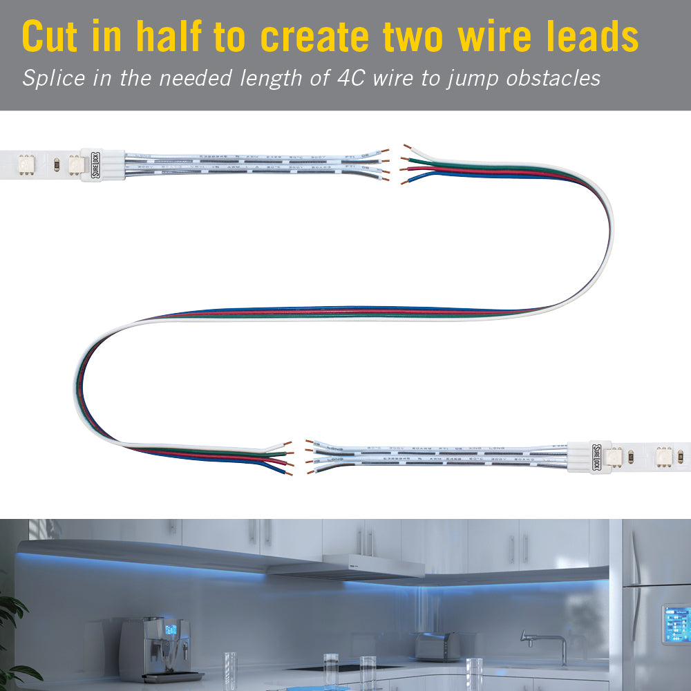 SureLock 4 Pin RGB LED Strip Light Wire Lead Connector