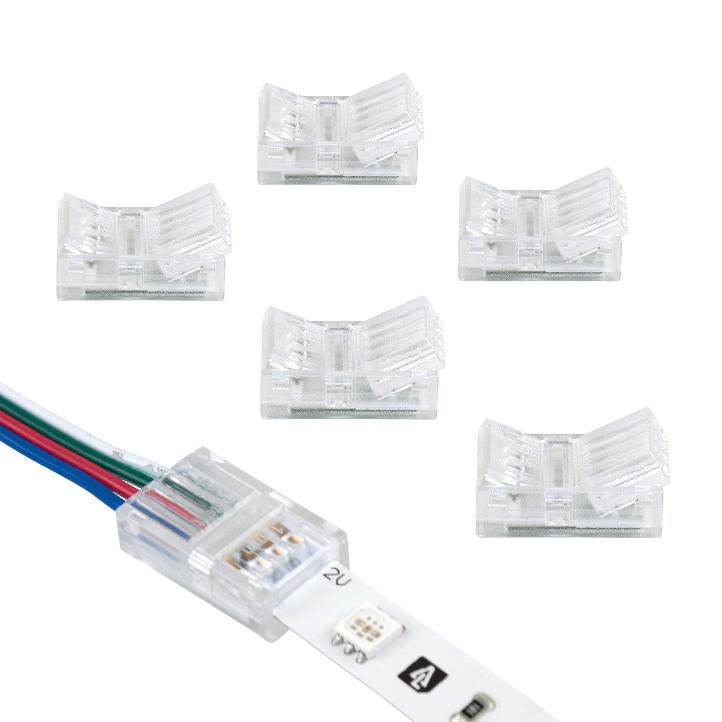 4 Pin LED Strip Light RGB Wire to Tape Connector