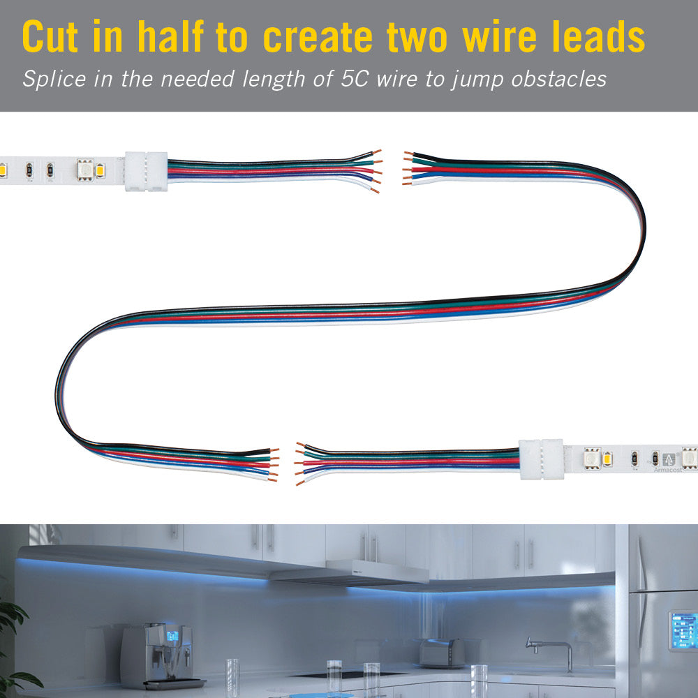 5 Pin RGBPlusW LED Strip Light 6 in Tape to Tape Connector