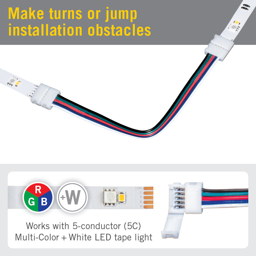 5 Pin RGBPlusW LED Strip Light 6 in Tape to Tape Connector