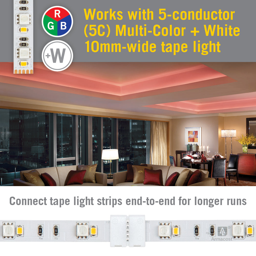 5 Pin RGBW LED Strip Light Tape to Tape Splice Connector