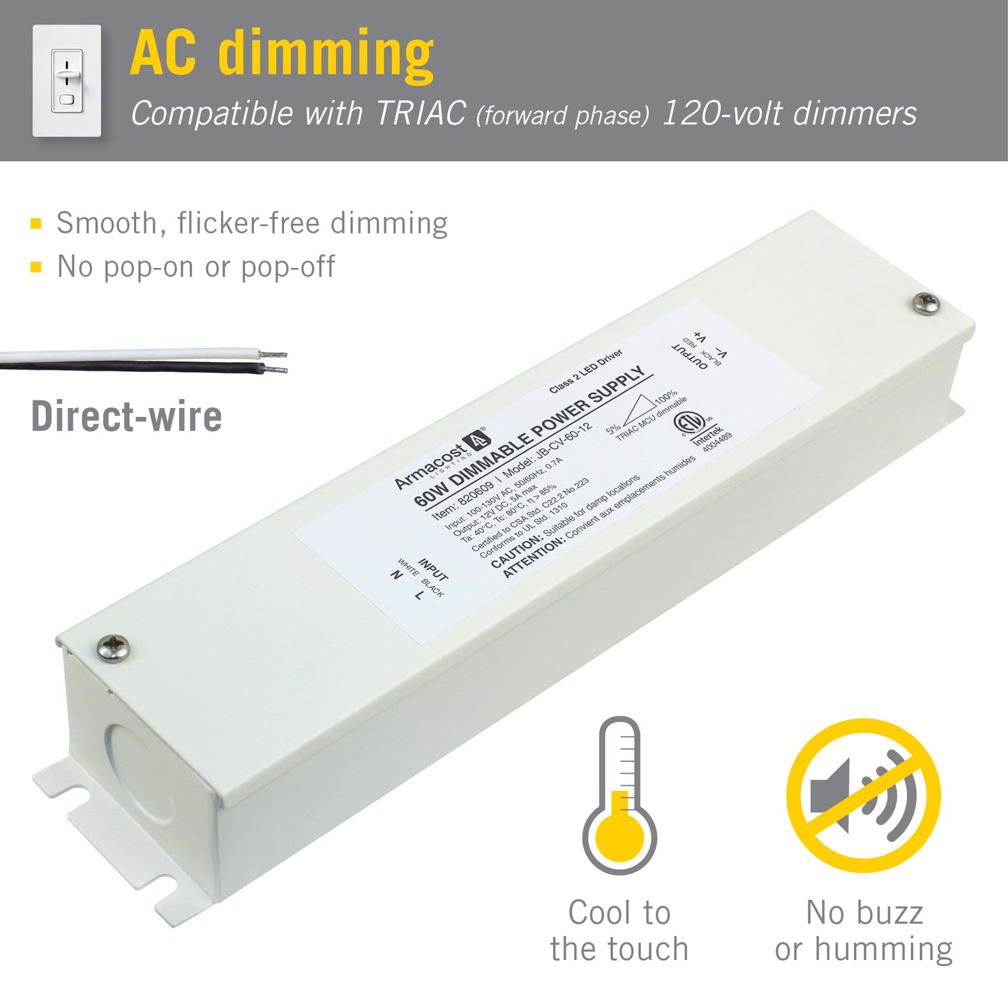60W Dimmable LED Driver & Enclosure 12V DC – Armacost Lighting