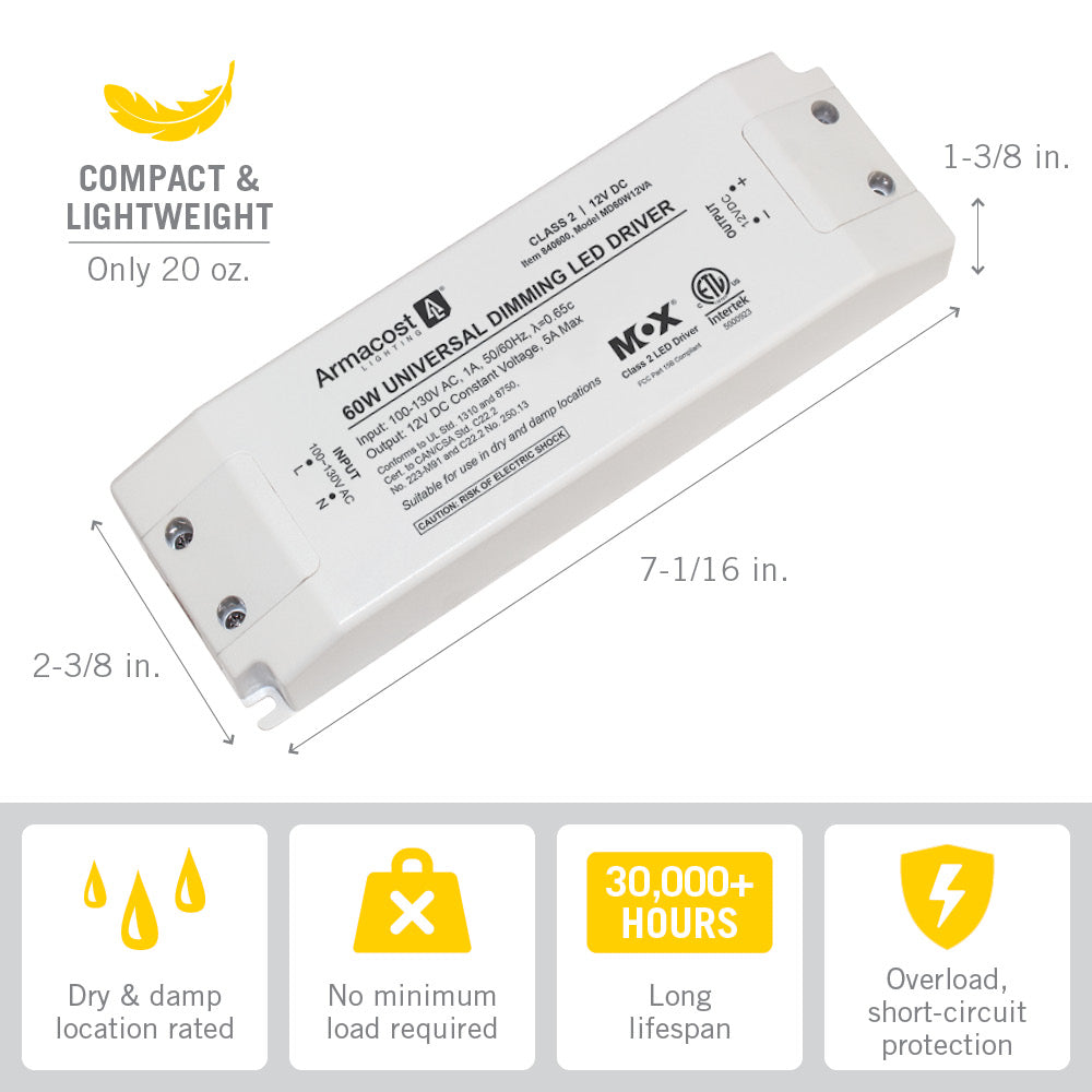 Universal Dimmable LED Driver 12V DC – Armacost Lighting