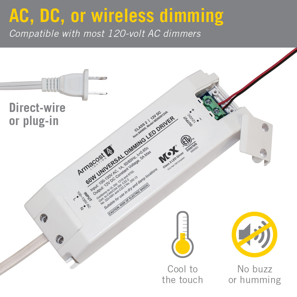 Armacost Lighting 12-Watt Standard 12-Volt DC Constant Voltage LED Driver,  White, Hardwired/Plug-in, Low Voltage in the Under Cabinet Lighting Parts &  Accessories department at