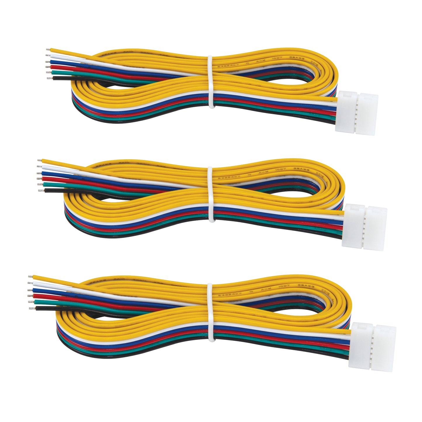 6 Pin RGB+WW LED Strip Light 48 in Tape to Wire Connector