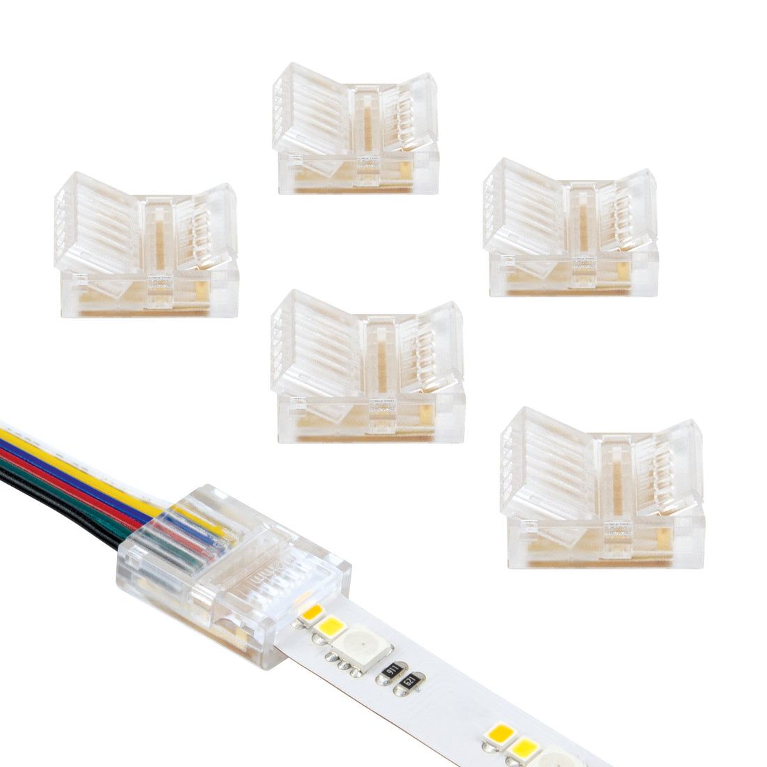 RGB+WW 6C LED Strip Light Tape to Wire Connector – Armacost Lighting