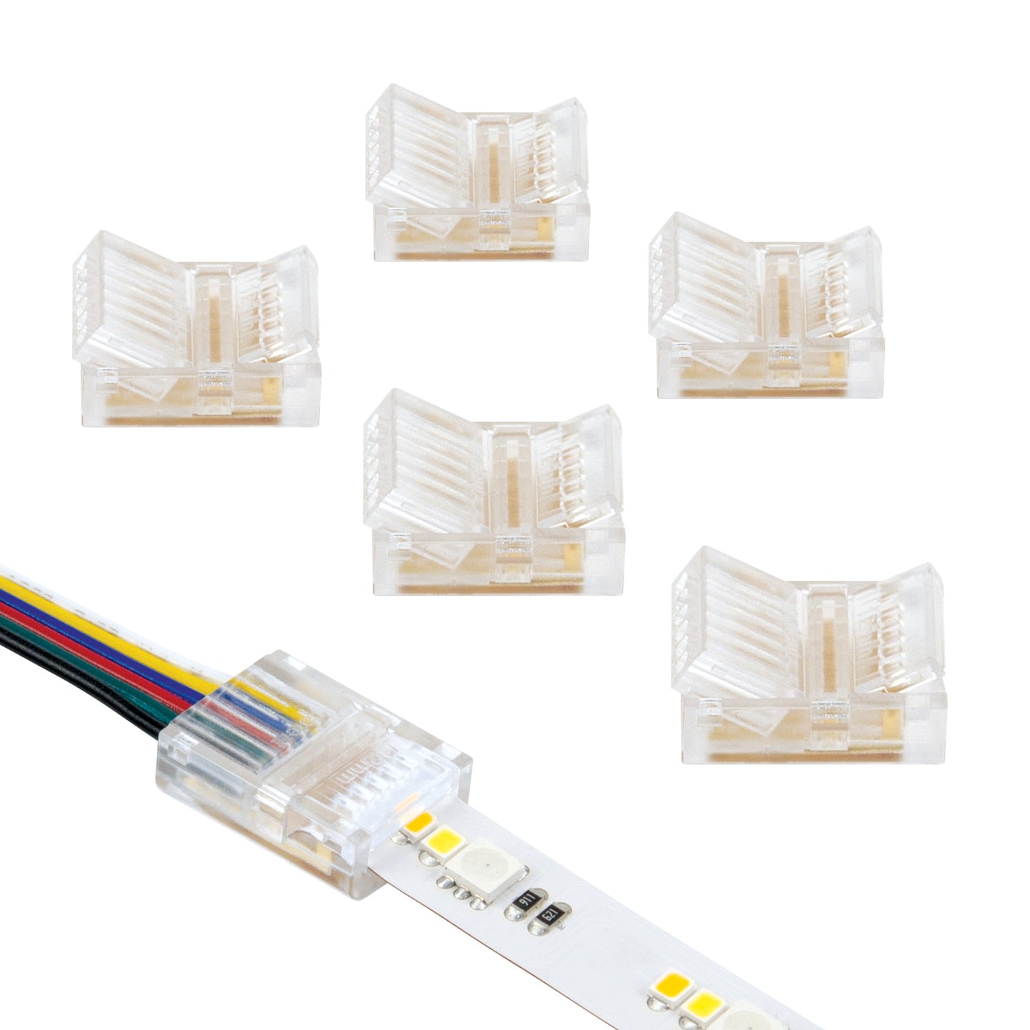 RGB+WW 6C LED Strip Tape to Wire Connector – Armacost Lighting