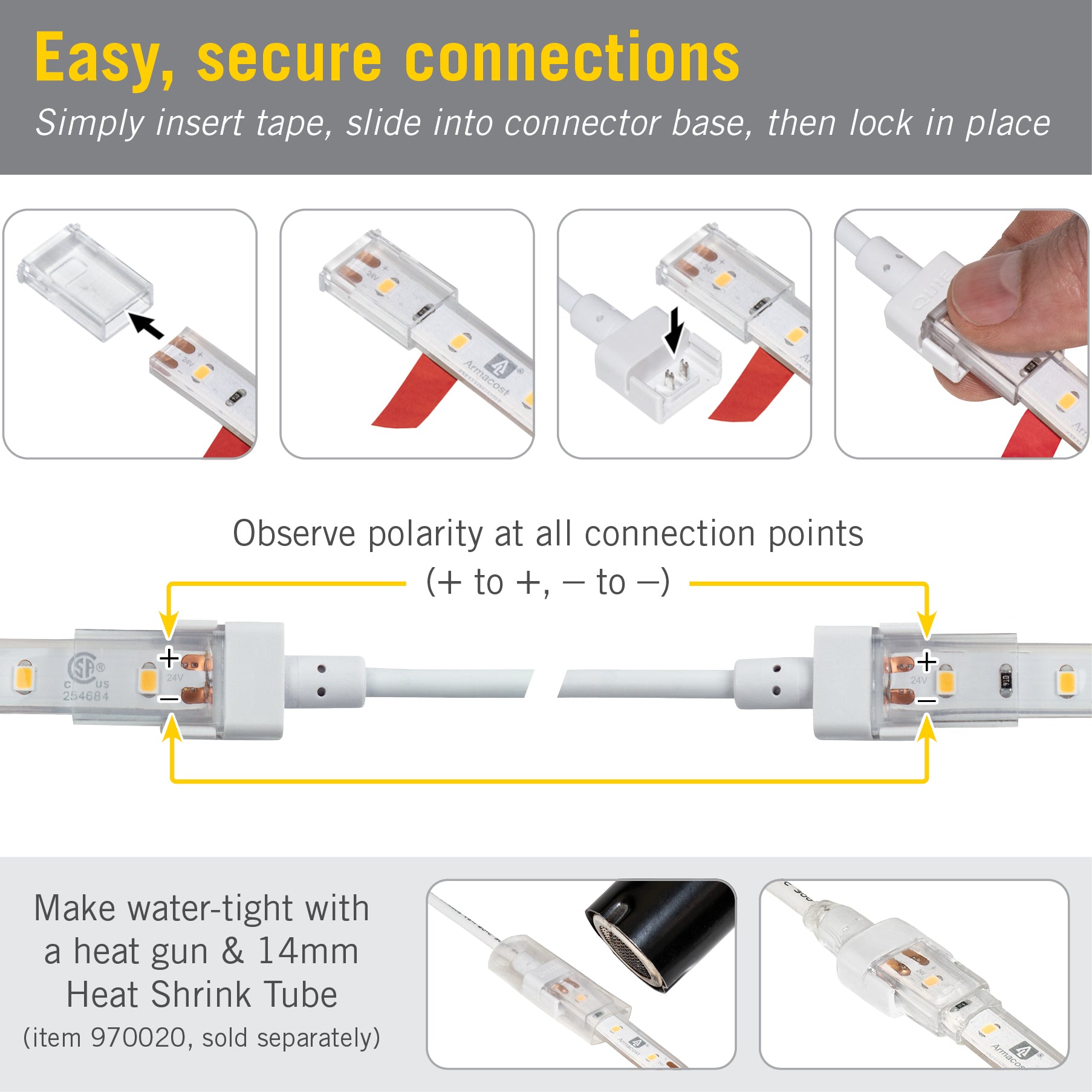 MAOXWY LED Strip Light Connector Kit, Led Strip Accessories Set