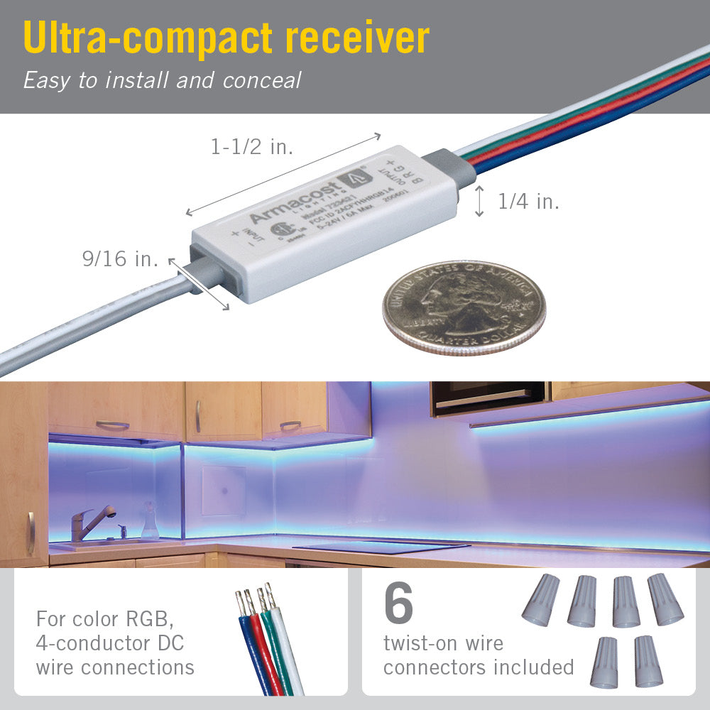 Slimline Multicolor RGB LED Strip Light Controller