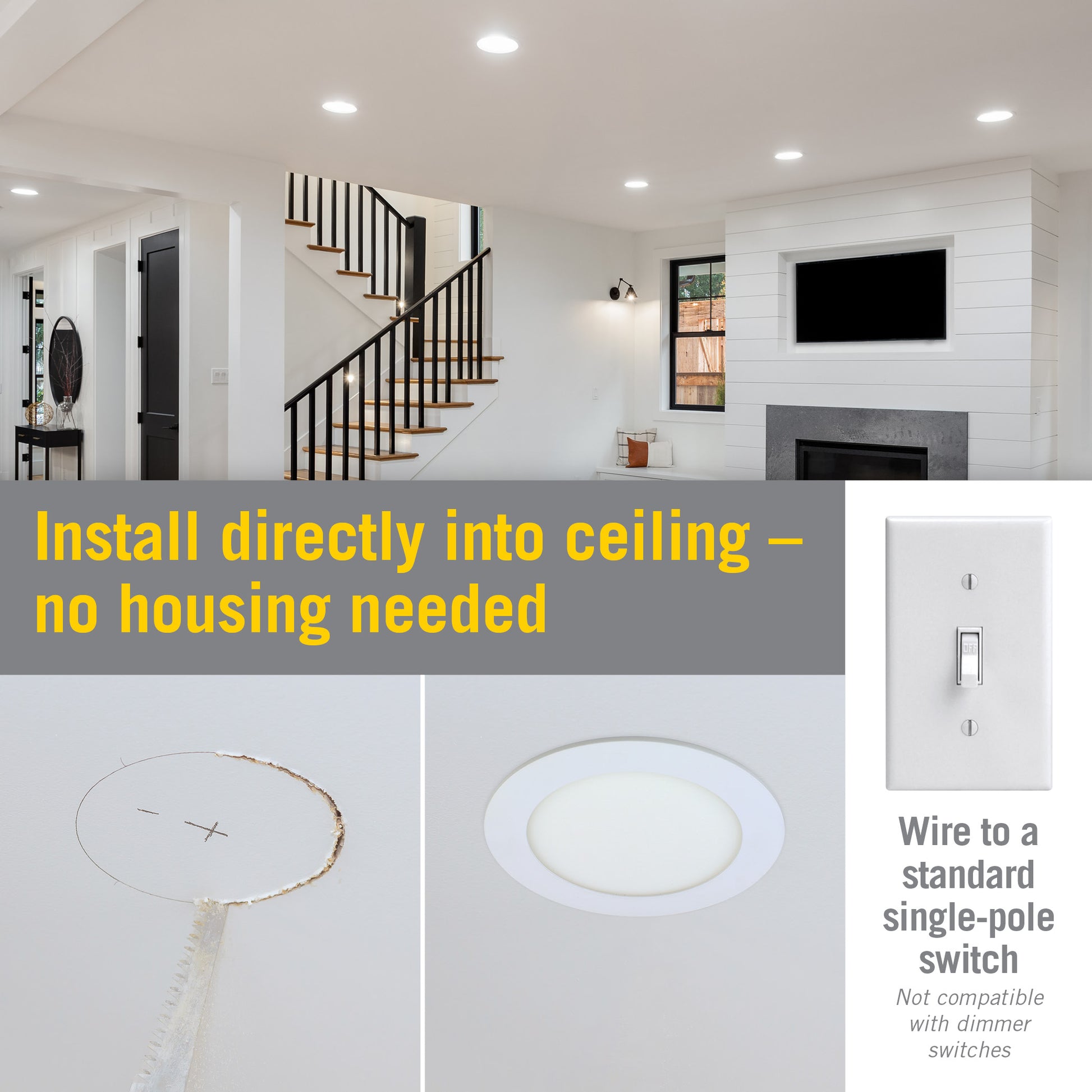 Recessed Retrofit Recessed Ceiling Lights 4 Inch LED Downlights / Can Lights,
