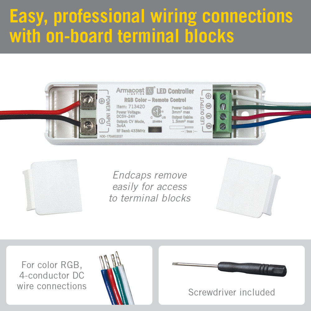 Armacost Lighting 723422 Slimline LED Wireless Remote Controller, White, Size: One Size