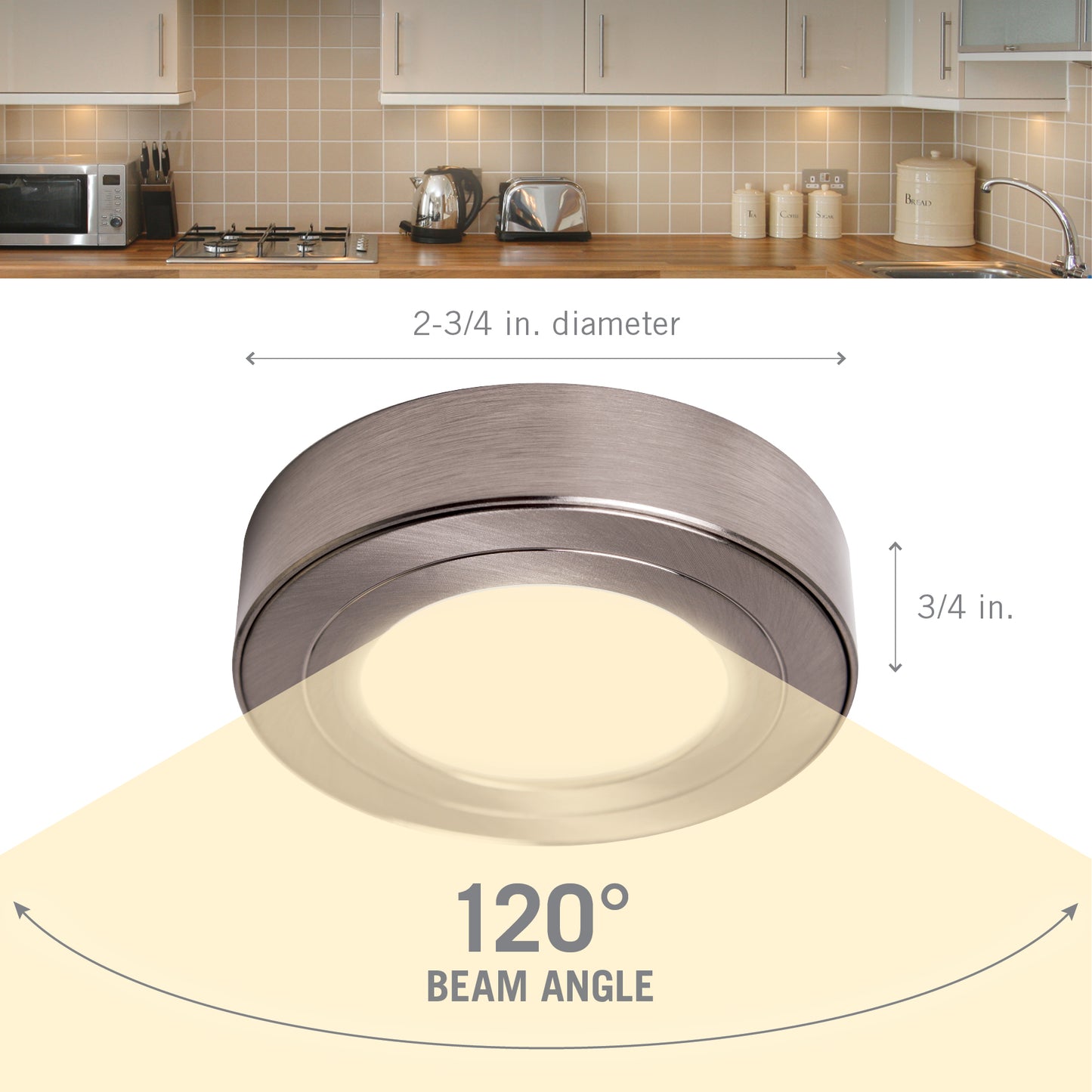 PureVue Dimmable Under Cabinet LED Puck Light