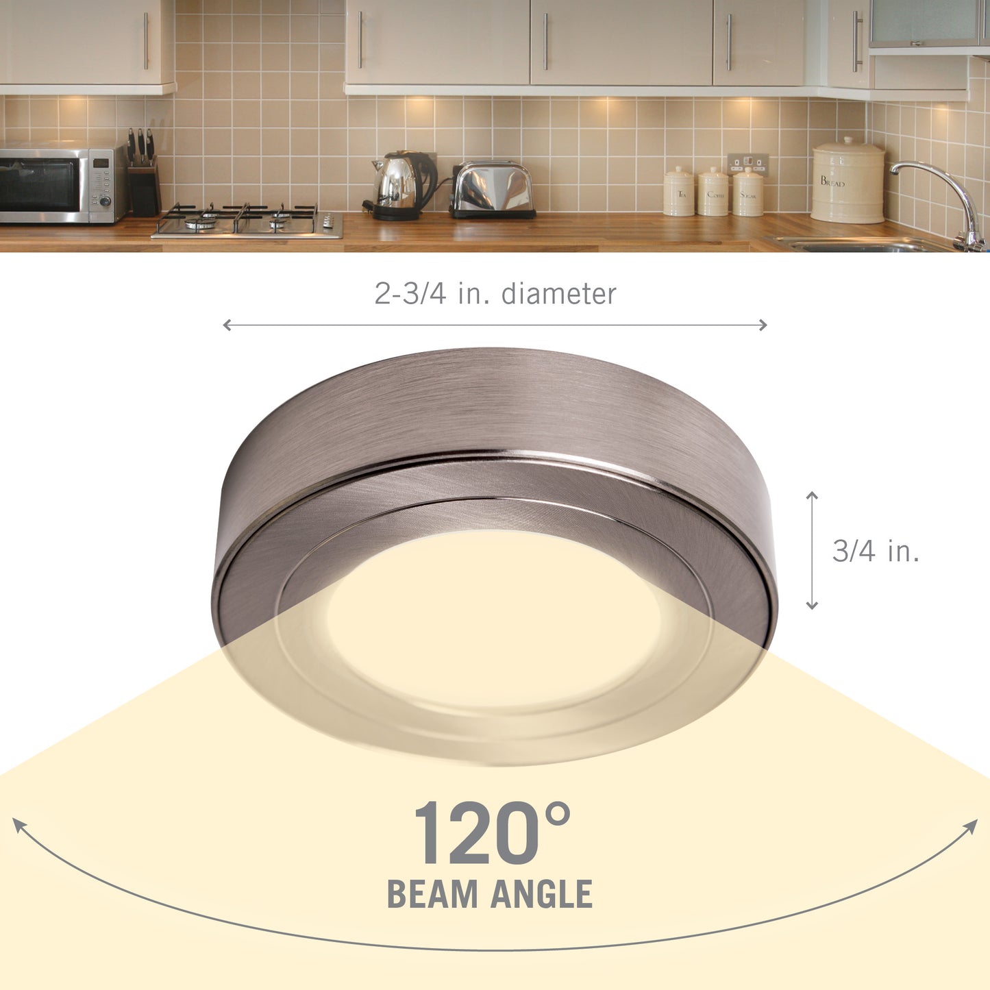 PureVue RGB+W Under Cabinet LED Puck Light