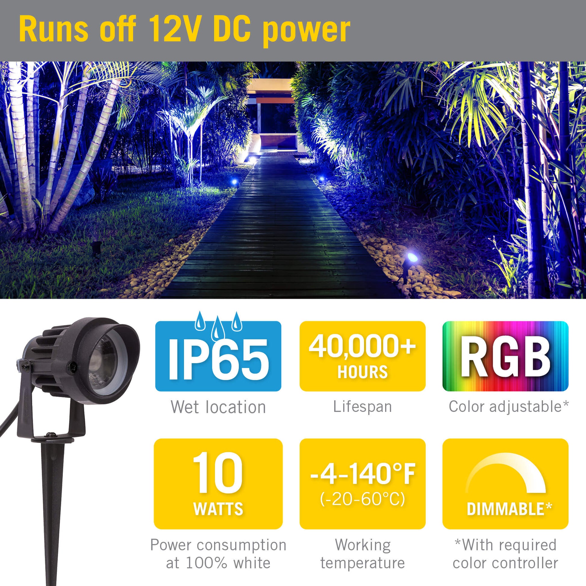 Top Sale DMX 36 Watt RGB LED Spotlight For Outdoor Lighting