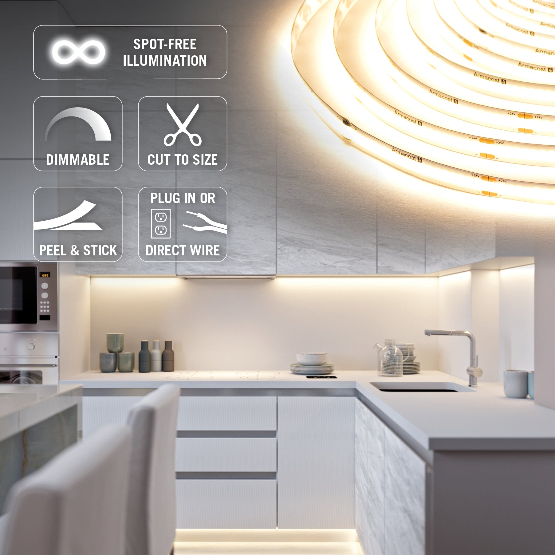 RibbonFlex Home 24V Continuous (COB) LED Strip Light Kit