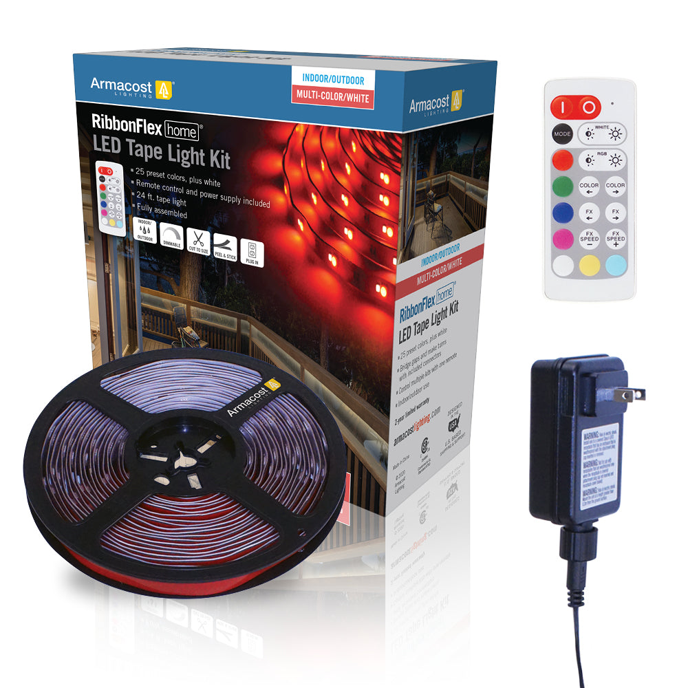 24 Volt RGBPlusW Multicolor Indoor Outdoor LED Strip Light Kit