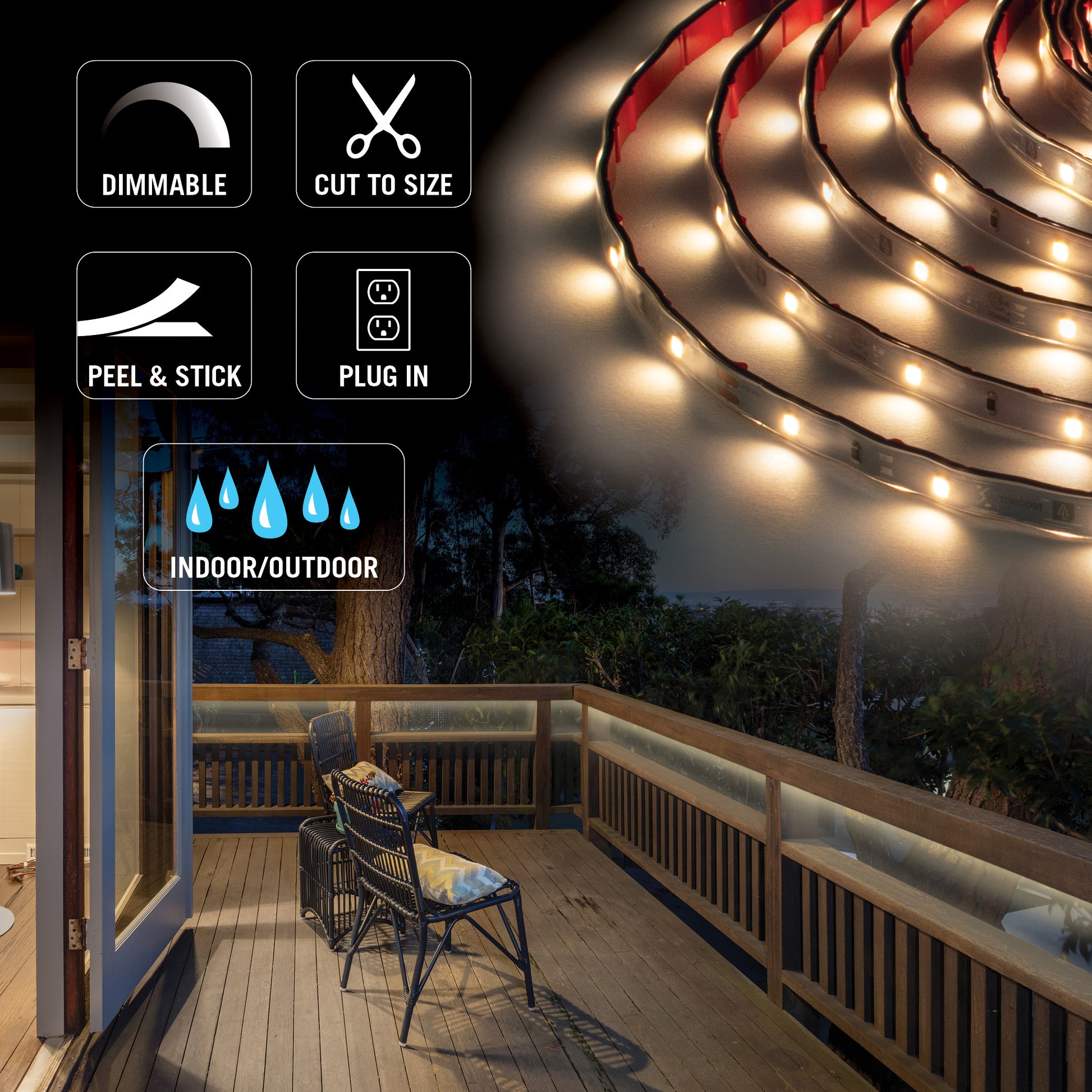 24 Volt White Indoor Outdoor LED Strip Light Kit with Remote