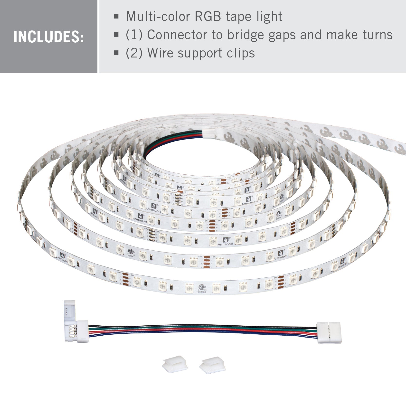 24V RGB LED Strip Light Tape LED/m – Armacost Lighting