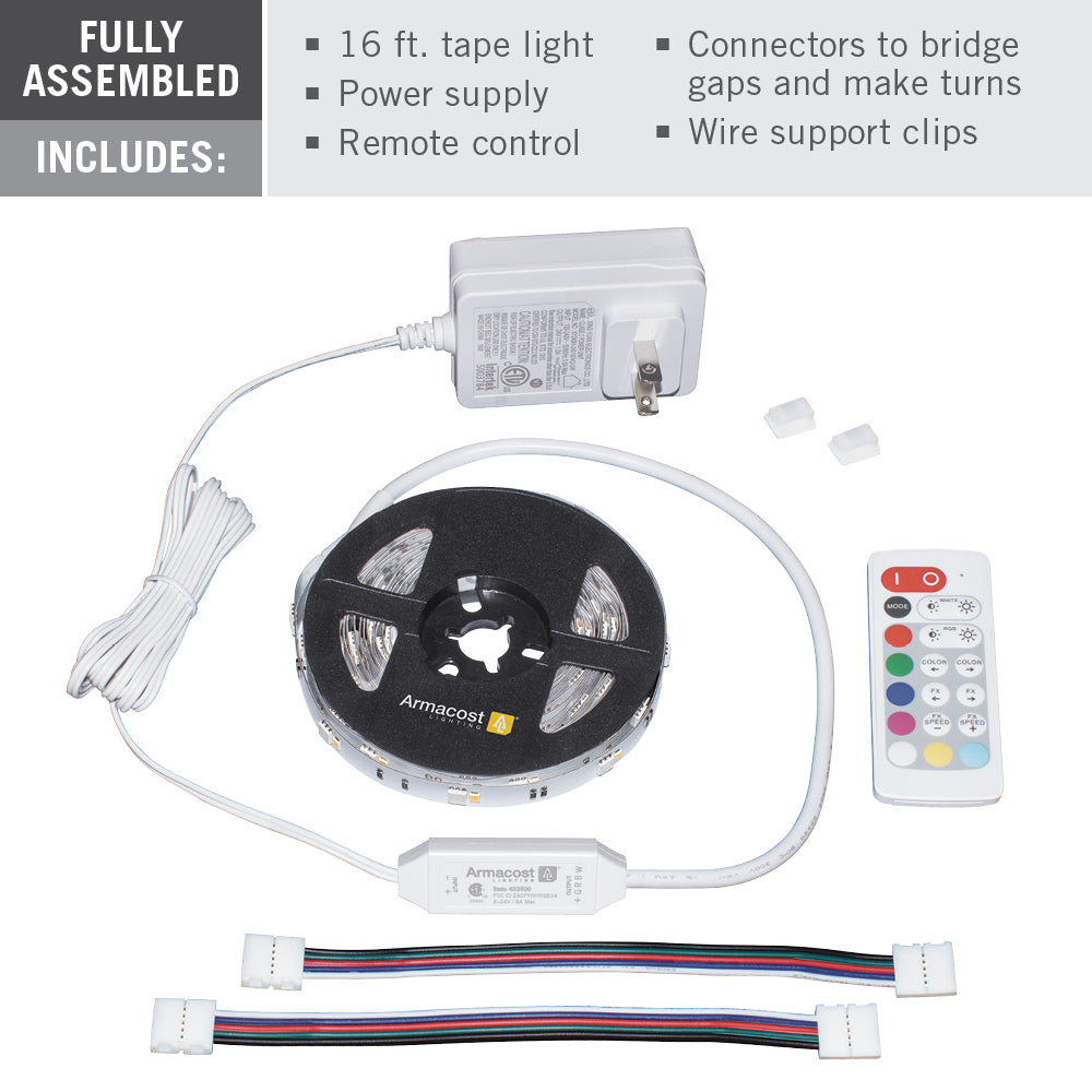 RibbonFlex Home 24V RGBW Multicolor Smart LED Strip Light Kit