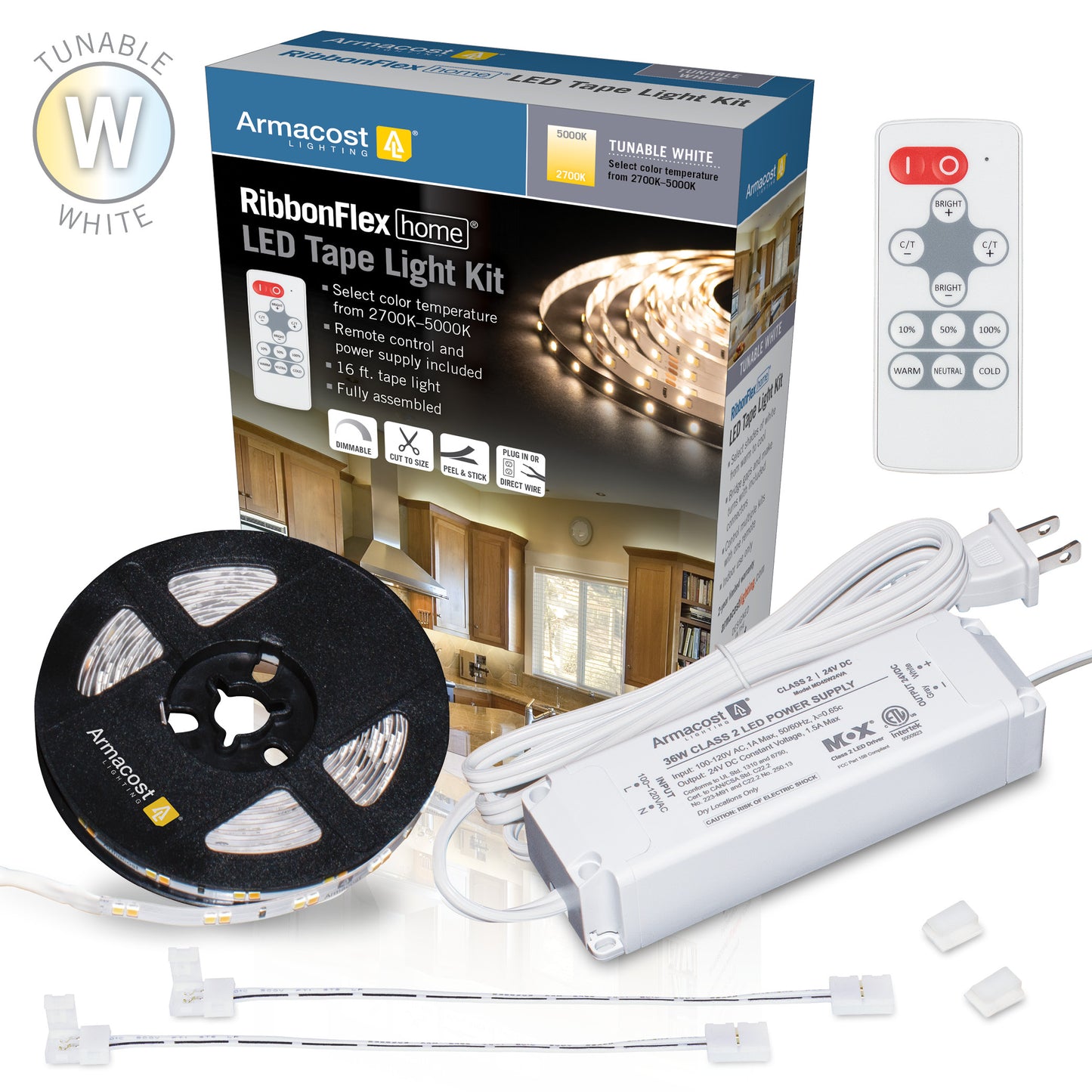 24 Volt Tunable White LED Strip Light Kit