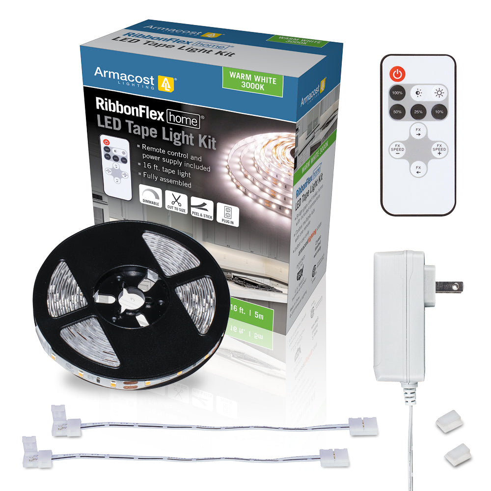 12 Volt 3000K Soft White LED Strip Light Kit