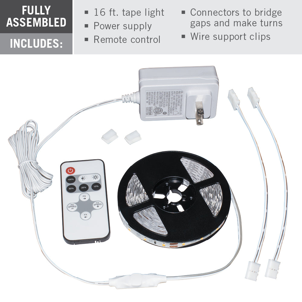 RibbonFlex Home 12V 3000K Soft White LED Strip Light Kit