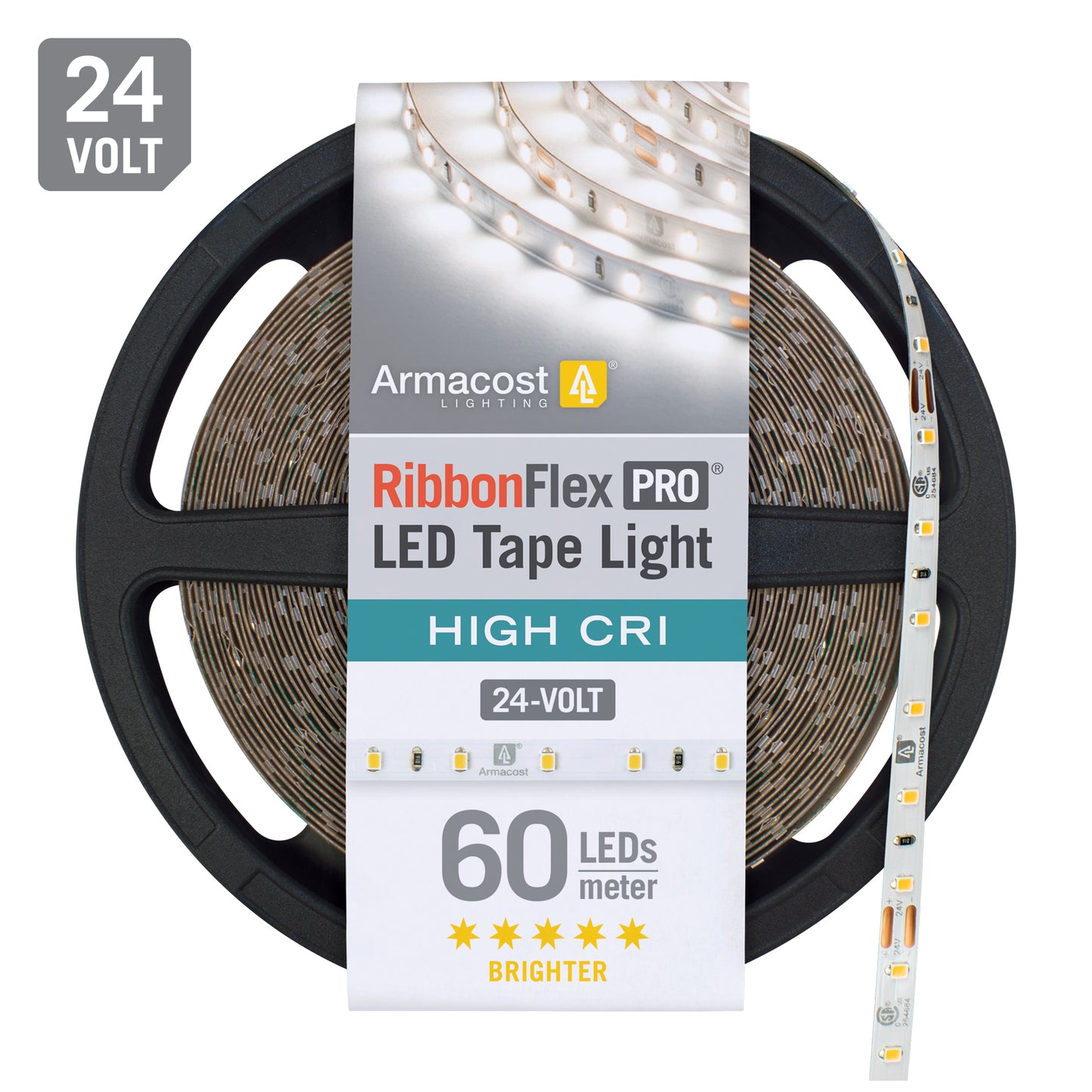 RibbonFlex Pro 24V White High CRI LED Tape Light 60 LED/m
