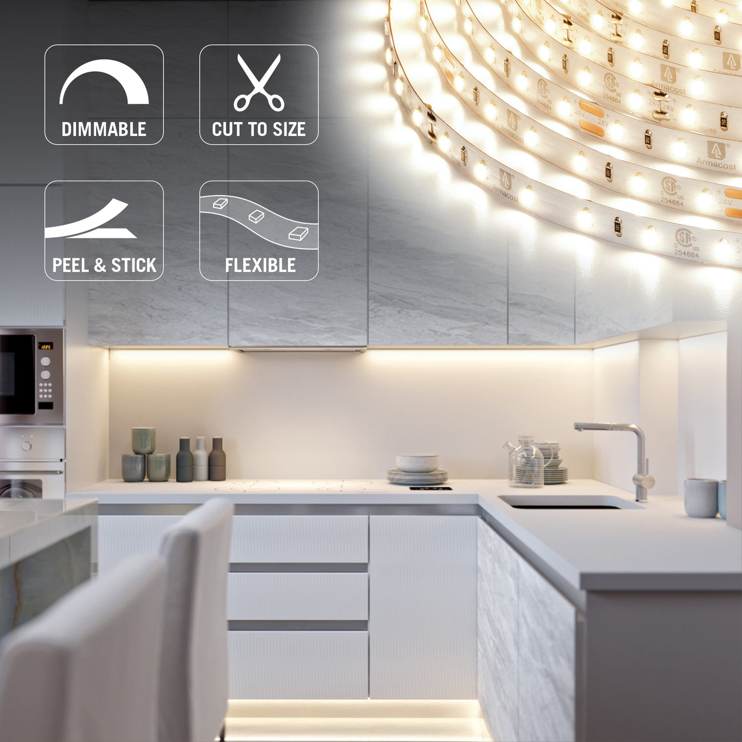 RibbonFlex Pro 24V White High CRI LED Tape Light 60 LED/m