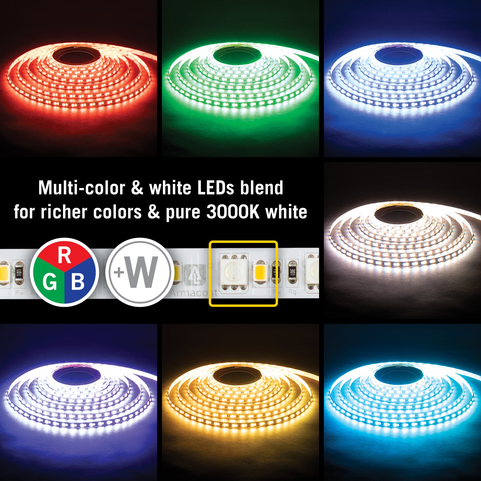 24 Volt RGBPlusW LED Strip Light Tape