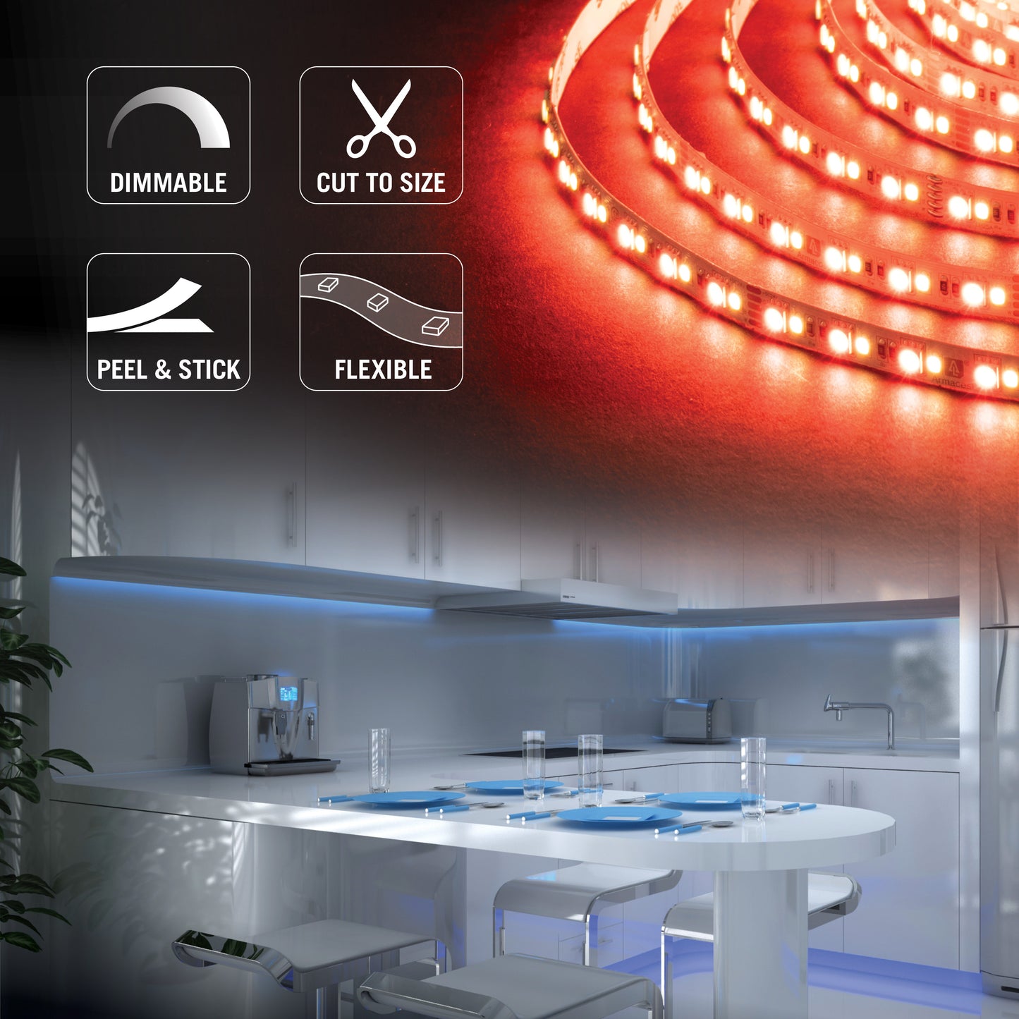 24 Volt RGBPlusW LED Strip Light Tape
