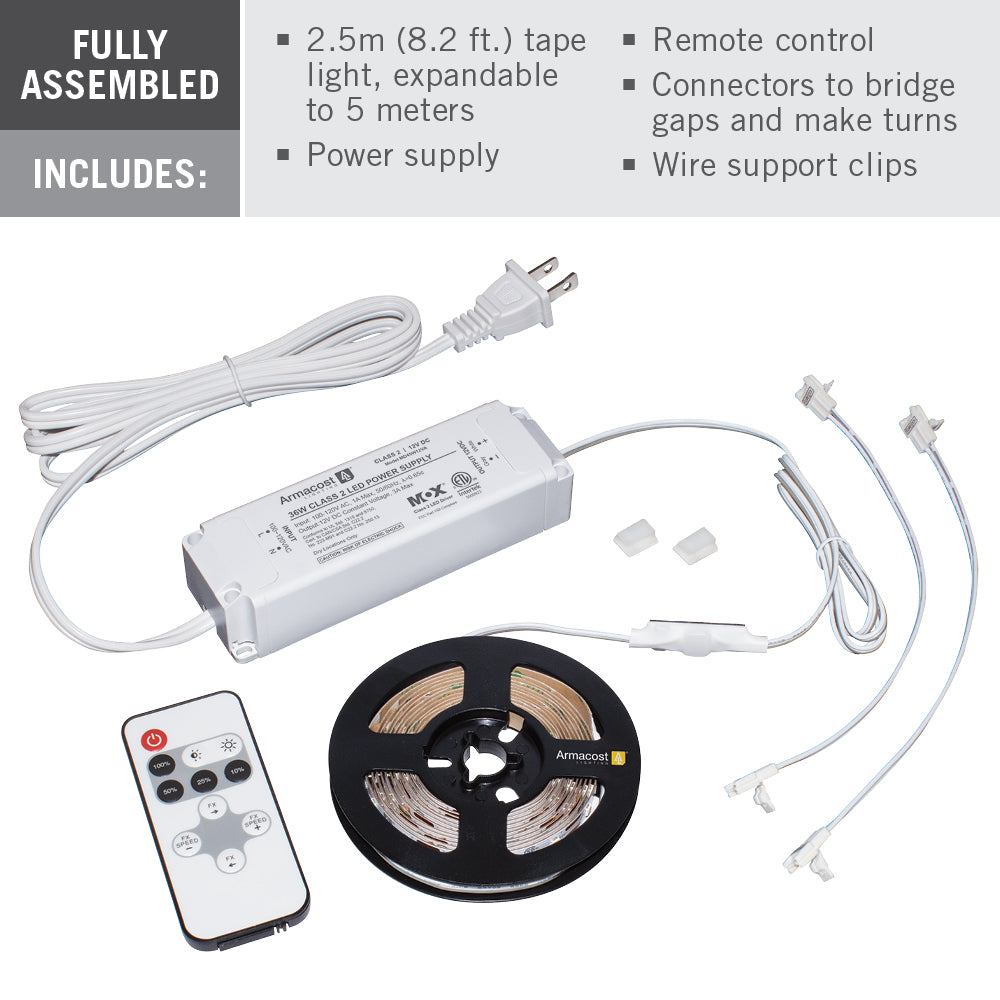 RibbonFlex Pro 12V 3000K Soft White LED Strip Light Kit