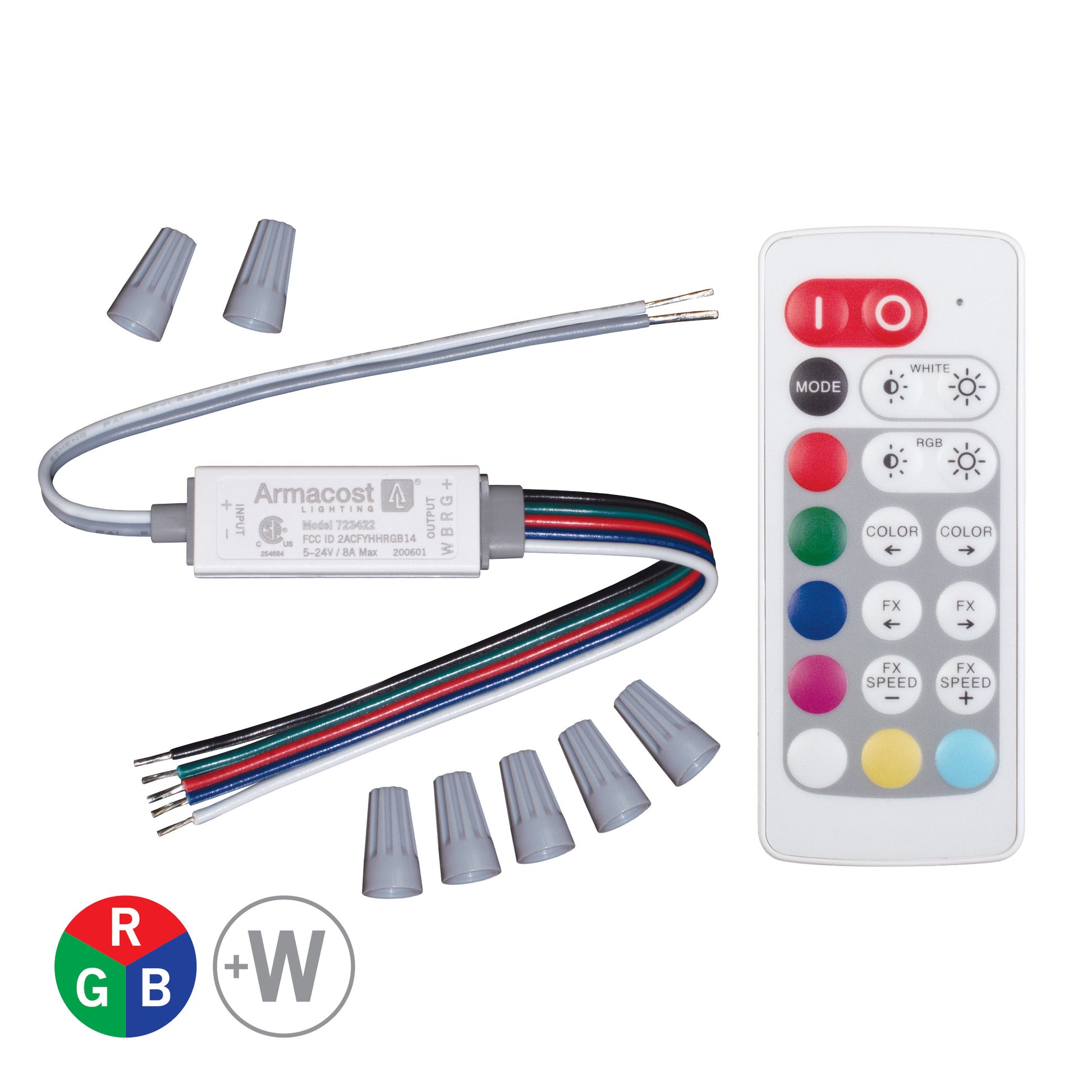 Slimline Multicolor RGBW and White LED Strip Light Controller