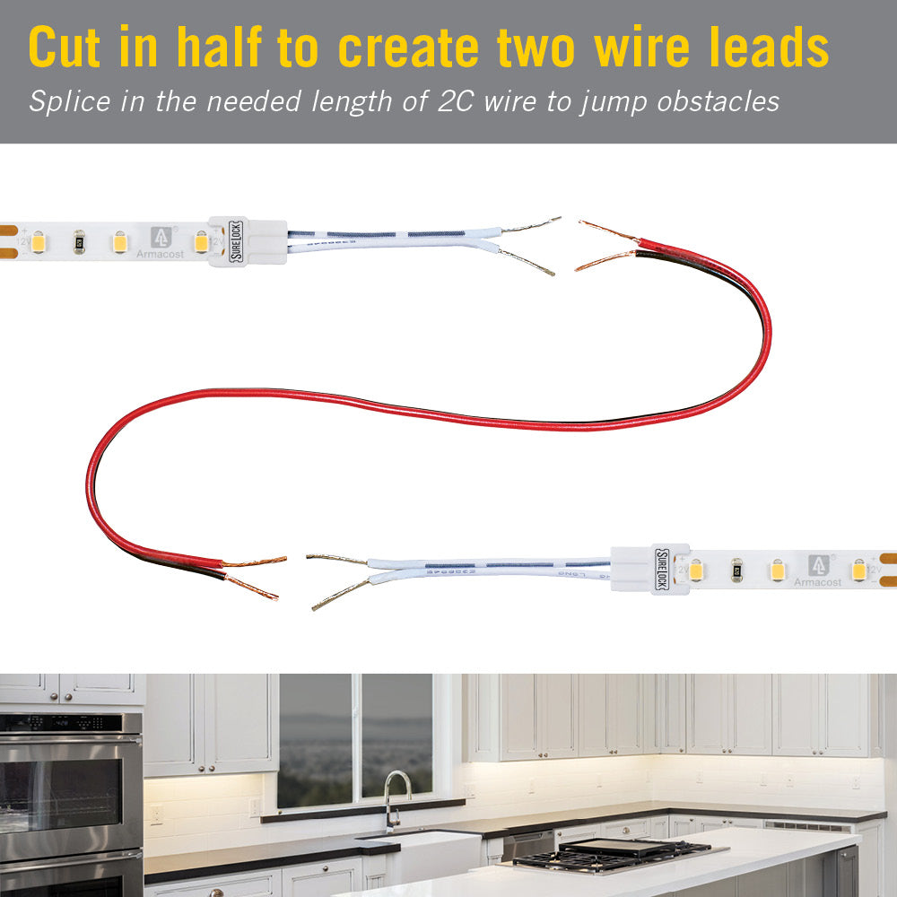 SureLock 2 Pin LED Strip Light Wire Lead Connector