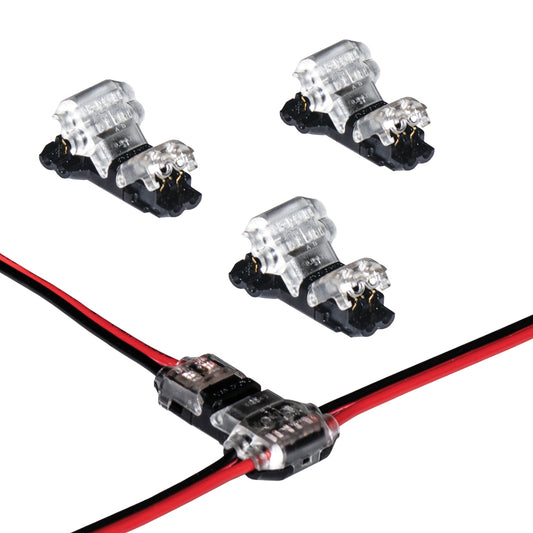 2 Pin LED Strip Light Wire to Wire T Connector