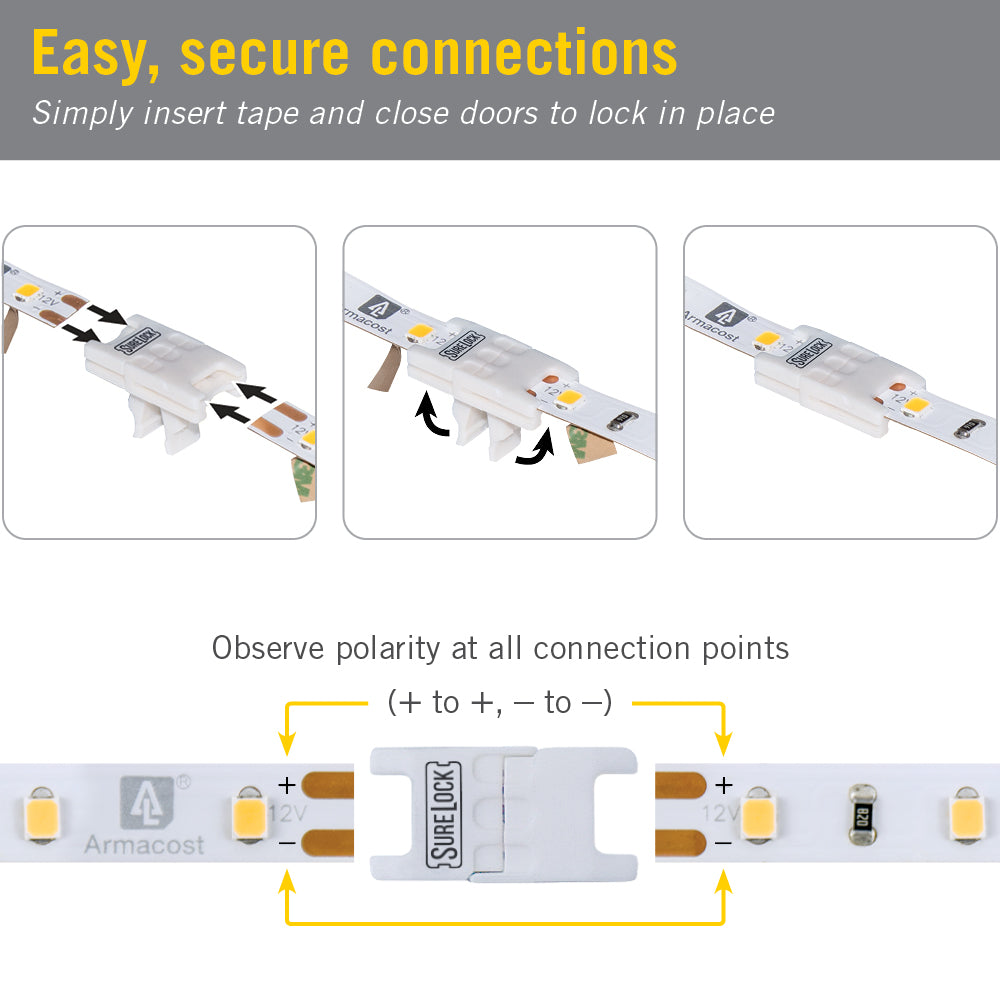 SureLock 2 Pin LED Strip Light Splice Connector