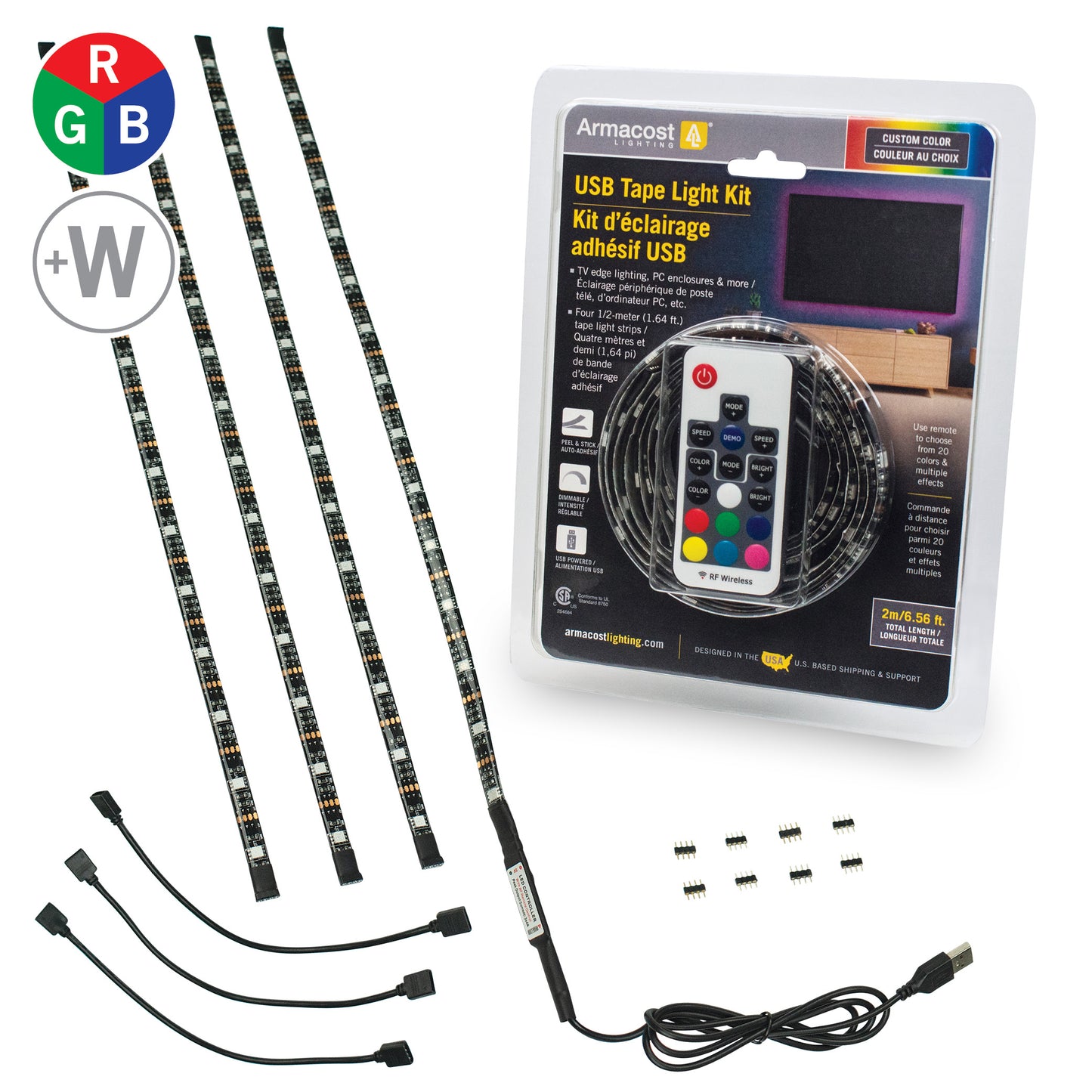 USB Multicolor LED Strip Light Kit